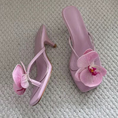 Orchid Bloom Thong Heels