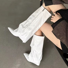 Britney Overlay Leather Boots