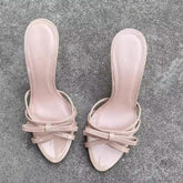 Luxe Knot Patent Slip-On Heels