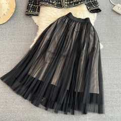 Mia Tweed Blazer with Skirt Set
