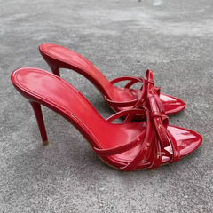 Luxe Knot Patent Slip-On Heels