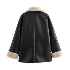 Kate Leather Fur Coat