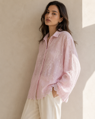 Blush Broderie Lace Shirt