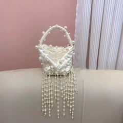 Pearl Tassel Satin Bag