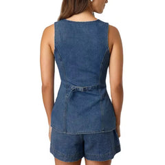 Denim Waistcoat & Shorts Coord Sets