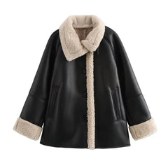 Kate Leather Fur Coat