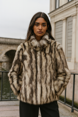 Faux Fur Striped Jacket