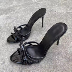 Luxe Knot Patent Slip-On Heels