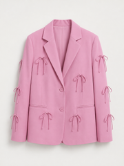 Rosé Bow Detail Oversized Blazer