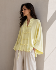 Lemon Tie-Front Kimono Top