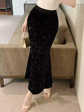 Fishtail Sequin Midi Skirt