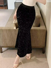 Fishtail Sequin Midi Skirt
