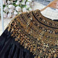 Embroidered Batwing Top