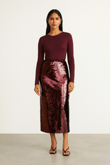 Aurelia Sequin Midi Skirt