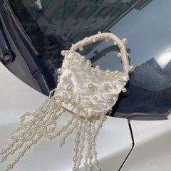 Pearl Tassel Satin Bag