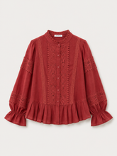 Elara Lacework Pleated Top