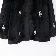 Rhinestone Black Fur Coat