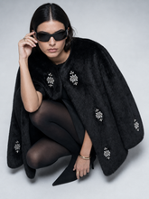 Rhinestone Black Fur Coat