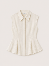 Avery Pinstripe Peplum Shirt