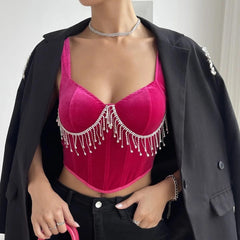 Amanda Rhinestone Bustier Top - Label Frenesi Fashion