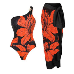 Dahlia Swimsuit with Sarong - Label Frenesi Fashion