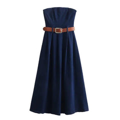 Elsa Denim Tube Dress - Label Frenesi Fashion