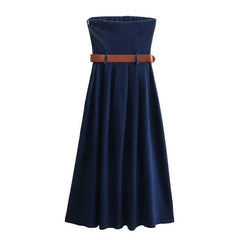 Elsa Denim Tube Dress - Label Frenesi Fashion