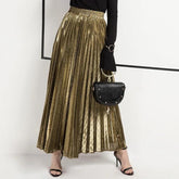 Gaga Metallic Pleated Skirt - Label Frenesi Fashion