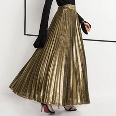 Gaga Metallic Pleated Skirt - Label Frenesi Fashion