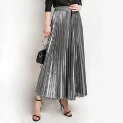 Gaga Metallic Pleated Skirt - Label Frenesi Fashion