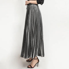 Gaga Metallic Pleated Skirt - Label Frenesi Fashion