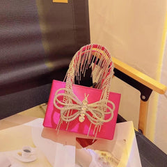 Kelly Embellish Crystal Handbag - Label Frenesi Fashion