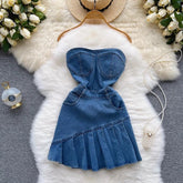 Kirby Denim Tube Dress - Label Frenesi Fashion