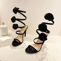 Rose Swirl Heels - Label Frenesi Fashion