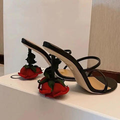 Rosy Black Heels - Label Frenesi Fashion