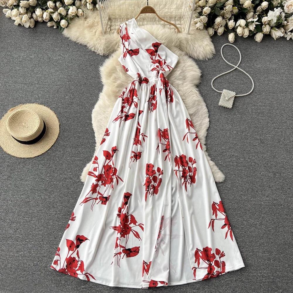 Blossom Slit Maxi Dress - Label Frenesi Fashion