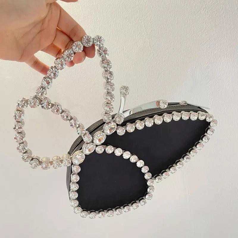 Butterfly Rhinestone Clutch Handbag - Label Frenesi Fashion