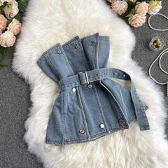 Denim Expo Top - Label Frenesi Fashion