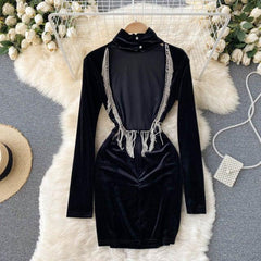 Elsa Backless Rhinestone Dress - Label Frenesi Fashion