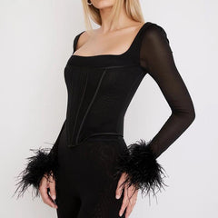 Fiona Fur Corset Top - Label Frenesi Fashion