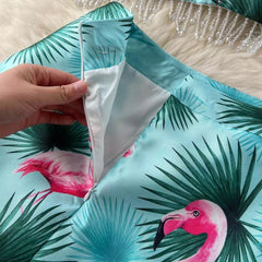 Flamingo Skirt & Top Coord Set - Label Frenesi Fashion