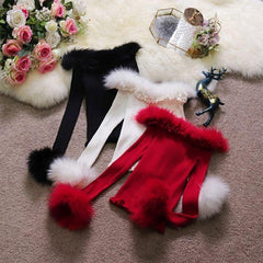 Fur Knit off shoulder top - Label Frenesi Fashion