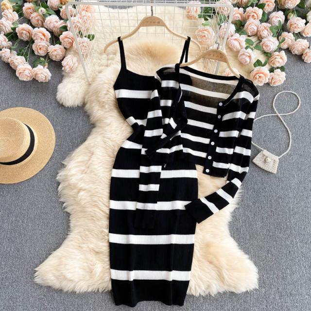 Genny Striped Dress Set - Label Frenesi Fashion