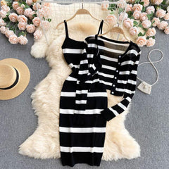 Genny Striped Dress Set - Label Frenesi Fashion