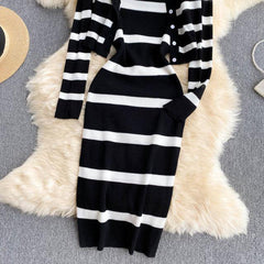 Genny Striped Dress Set - Label Frenesi Fashion