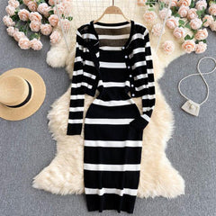 Genny Striped Dress Set - Label Frenesi Fashion