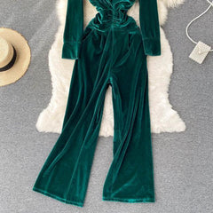 Gloria Velvet Jumpsuit - Label Frenesi Fashion