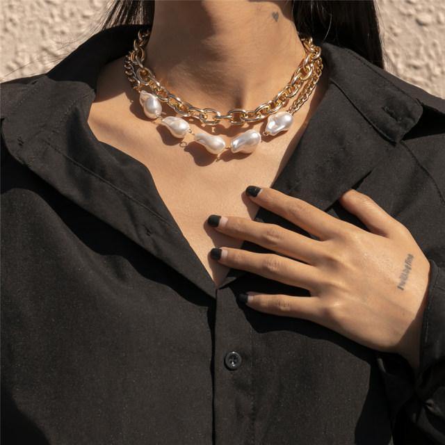 Gracias Pearl Chain Necklace - Label Frenesi Fashion