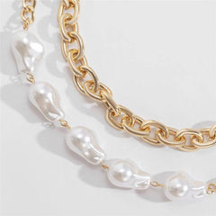 Gracias Pearl Chain Necklace - Label Frenesi Fashion