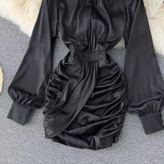 Henry Satin Dress - Label Frenesi Fashion